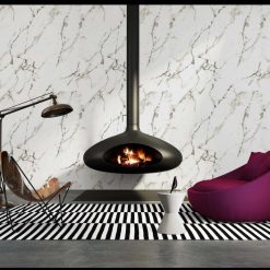 Papiers Peints PVC Luxueux, Résistant à l'humidité, motif en linéations sombres, Rouleau de 5m2