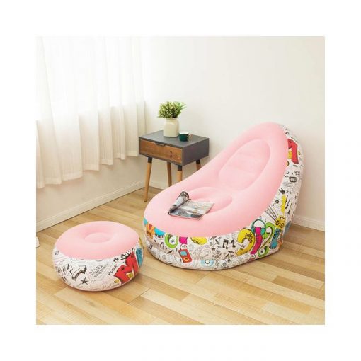 Fauteuil Gonflable avec Pouf Repose Pieds et Pompe à Air – Image 4