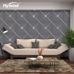 Papiers Peints Suédois Luxueux, Résistant à la moisissure, motif en losange doré, Rouleau de 5m2