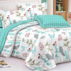 Ensemble Draps de Lit 3 Places 100% Cotton avec Motif en Fleurs