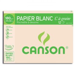 Papier blanc Canson C à Grain de 12 Feuilles 180 g