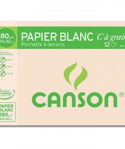 Papier blanc Canson C à Grain de 12 Feuilles 180 g
