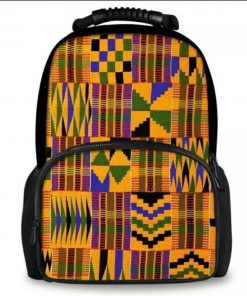 Sac Akente en Cuir et Tissu Ghanéen Sac à dos