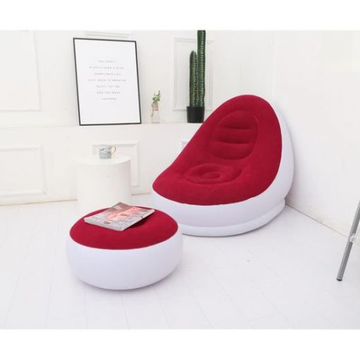 Fauteuil Gonflable avec Pouf Repose Pieds et Pompe à Air – Image 2