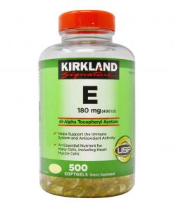 Vitamine E de 500 Gélules, Kirkland Signature 180mg
