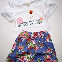 Ensemble Relaxant Culotte et T-shirt Blanc pour Fille 2-3 Ans