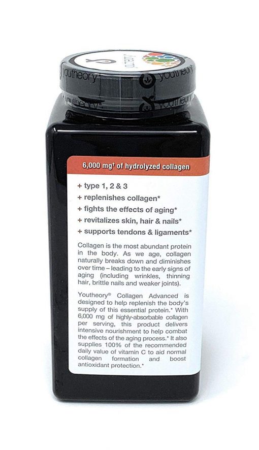 Collagène avec Vitamine C, Youtheory 390 Comprimés – Image 2