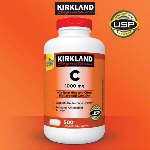 Vitamine C 500 Comprimés, Kirkland Signature, 1000 mg