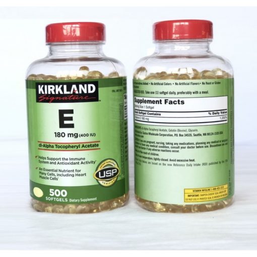 Vitamine E de 500 Gélules, Kirkland Signature 180mg – Image 3