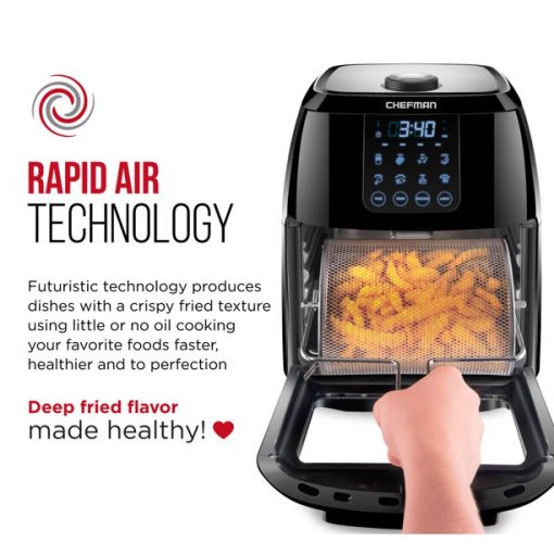 Friteuse à Air Numérique Chefman 6 Litres Rôtissoire Déshydrateur et Four à Convection – Image 7