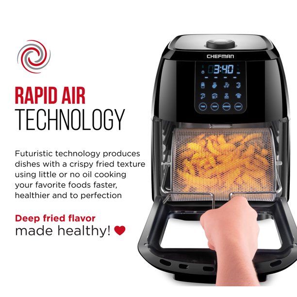 Friteuse à Air Numérique Chefman 6 Litres Rôtissoire Déshydrateur et Four à Convection – Image 7