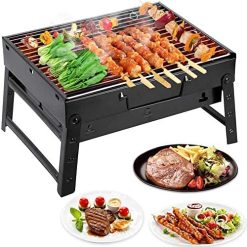 Barbecue à Charbon Pliable et Portable en Acier Inoxydable, Garantie 1 Mois
