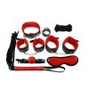 Sextoy Kit BDSM avec 2 paires de menottes rouge et noir