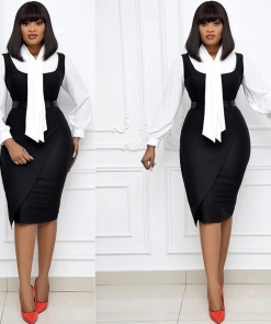 Robe Moulante noir-blanc Sexy