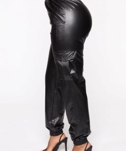 Alternative view of Pantalon en cuir moulant, Chevilles élastiques