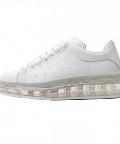 Basket en Cuir, Semelle Transparente Blanche Alexander McQueen