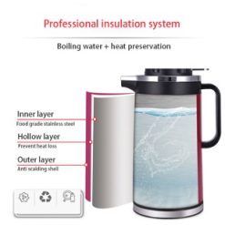 Alternative view of Bouilloire Thermos électrique isolée en acier inoxydable 1.8L 1000W Garantie 1 Mois