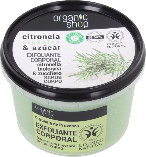 Organic Shop Gommage Corps Citronnelle de Provence, Exfoliant Corporel 250ml