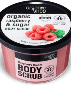 Organic Shop Gommage Corporel Crème Framboise, Exfoliant Corporel 250ml
