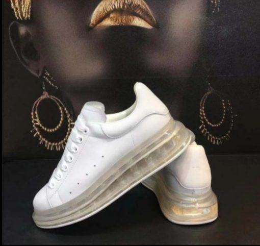 Basket en Cuir, Semelle Transparente Blanche Alexander McQueen – Image 2