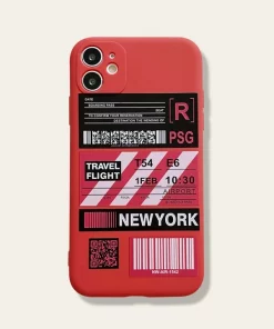 Pochette en Silicone pour iPhone 11,12 New York Rouge