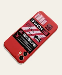 Alternative view of Pochette en Silicone pour iPhone 11,12 New York Rouge