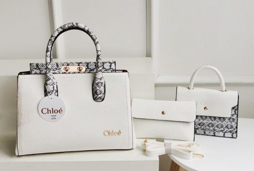 Ensemble Sacs à Main Chloé Blanc 3 en 1 Pour Femmes