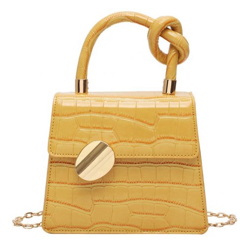 Sacs à Bandoulière en Cuir Croco avec Chaîne Simple pour Femmes – Image 2