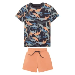 Ensemble Culotte et T-shirt Shark Orange pour Enfant