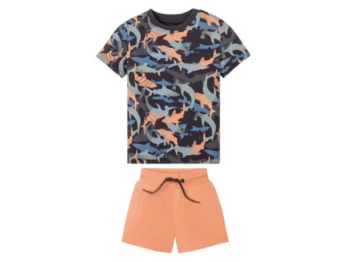 Ensemble Culotte et T-shirt Shark Orange pour Enfant