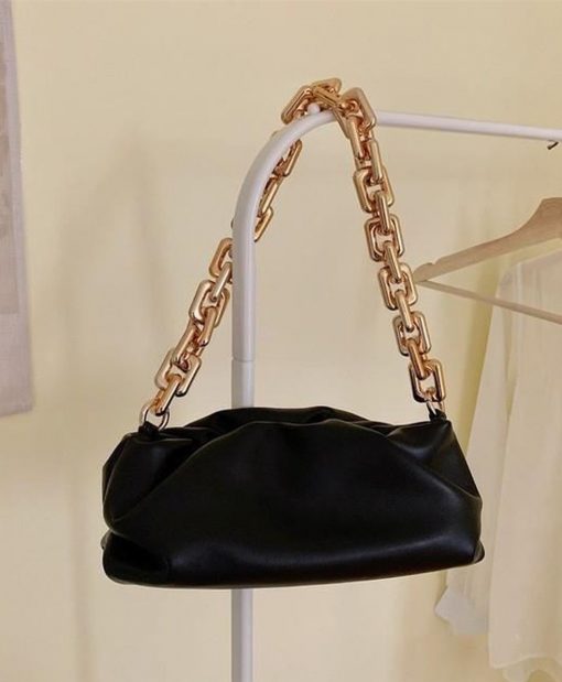 Sac à Main de Luxe en Cuir Souple avec Chaîne Dorée pour Femmes – Image 4