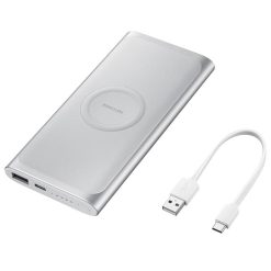 Batterie Sans Fil Samsung Wireless 10000mAh Argent PowerBank, Garantie 1 Mois
