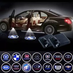 2 Mini Projecteurs Led des Logos de Voiture avec Piles