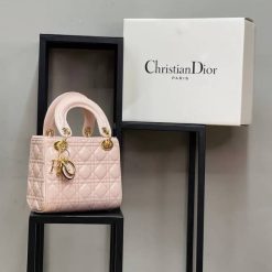 Mini Sac à Main Lady Dior Rose pour Femmes