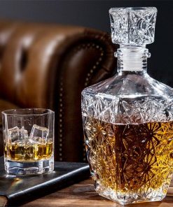 Carafe à Whisky en Verre Transparent Créatif Bouteille en Cristal 1 Litre