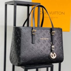 Sac à main de Luxe Fourre Tout en Cuir PU Noir pour Femme