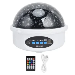 Lampe de Projection Led 3D en Etoile Lumineuse avec Télécommande