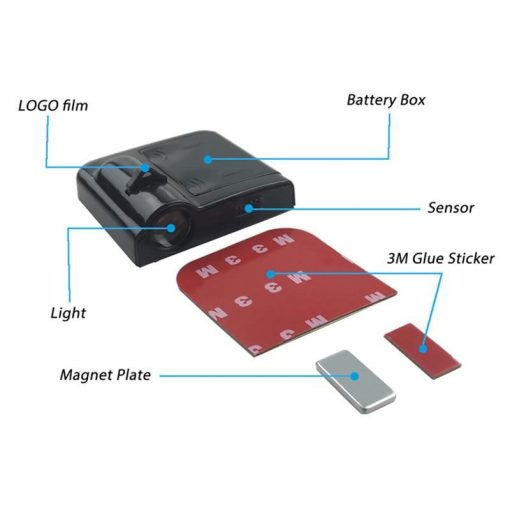 2 Mini Projecteurs Led des Logos de Voiture avec Piles – Image 4