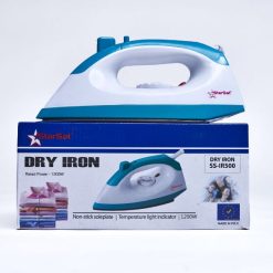 Fer à Repasser STARSAT SS-IR500, Plat à Semelle Anti-adhésive Bleu/Blanc, 40ml, Garantie 1 An