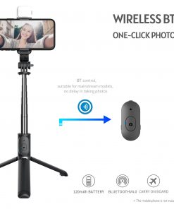 Alternative view of Perche Trépied à Selfie Bluetooth sans Fil Extensible avec Lumière LED pour Smartphone iPhone Android