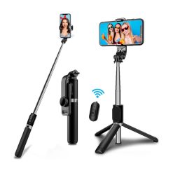 Perche Selfie, Trépied Bluetooth Télescopique Extensible pour Téléphone