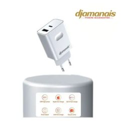 Chargeur fast PD18W + QC3.0 avec câble 5A type-C, DMA02 Djamanais