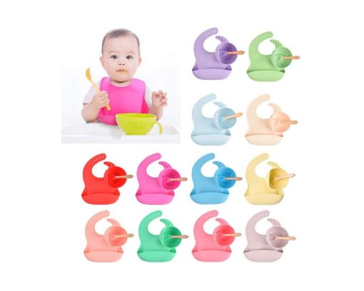 Ensemble Bavoirs et Bol en Silicone pour Bébé