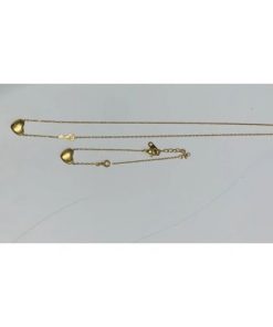 Ensemble Collier et Gourmette avec Motif en Cœur en Plaquet Zuping pour Femmes