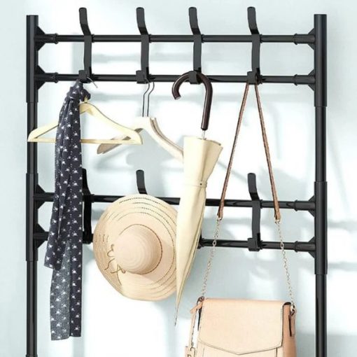 Etagère de Rangement 3 en 1 0 à 5 Etages en Acier Léger Noir – Image 3
