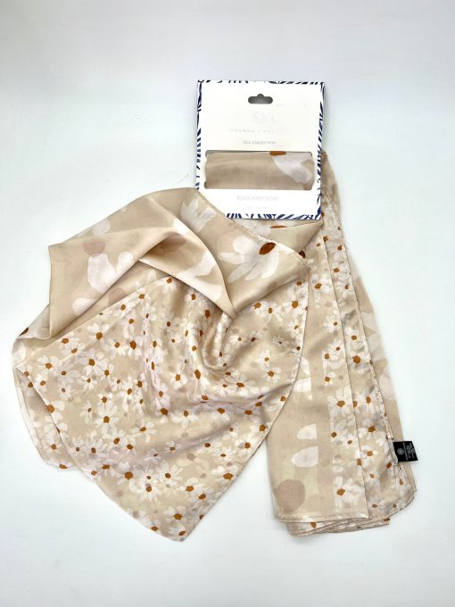 Foulard 100% Soie 90x180cm GERARD PASQUIER beige – Image 2