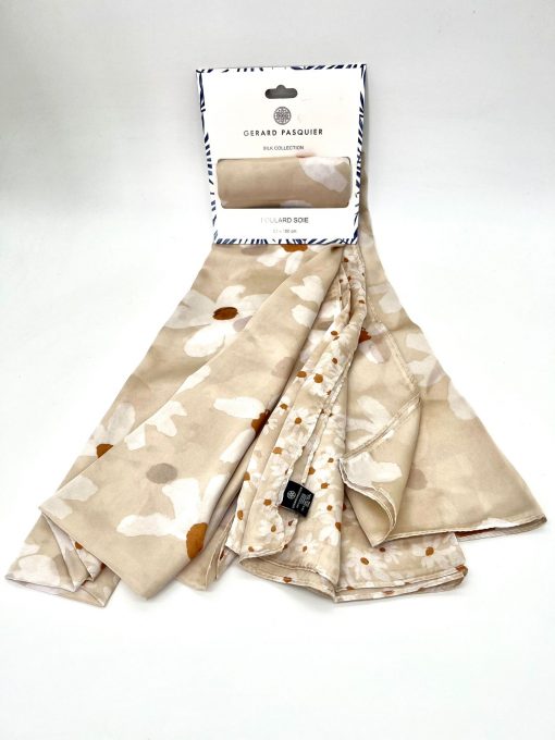 Foulard 100% Soie 90x180cm GERARD PASQUIER beige