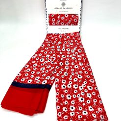 Foulard 100% Soie 90x180cm GERARD PASQUIER rouge fleur