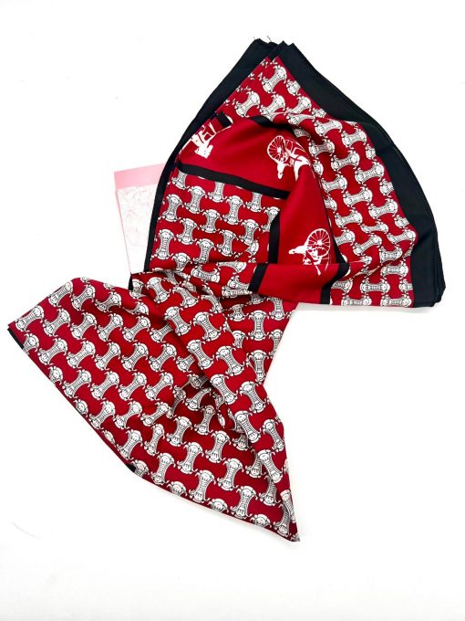 Foulard en Soie-Viscose 132x132cm RODIER cheval rouge – Image 2