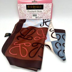 Foulard en Soie-Viscose 132x132cm RODIER marron
